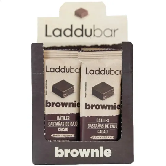 Barras Brownie Laddubar Display X12 A Base De Dátiles Cajú Y Cacao 30g Sin Tacc