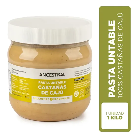 Pasta Untable Castañas De Cajú 1kg - Vegana Sin Gluten