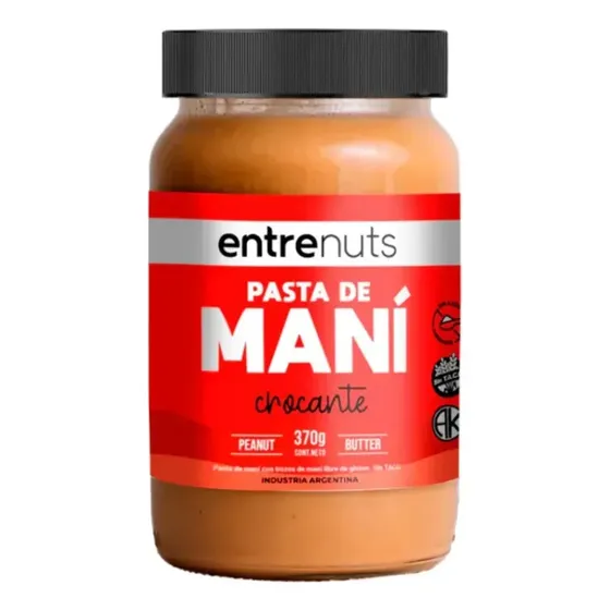 Mantequilla Pasta de Mani Crocante Entrenuts Sin Tacc Sin Azucar Vegana