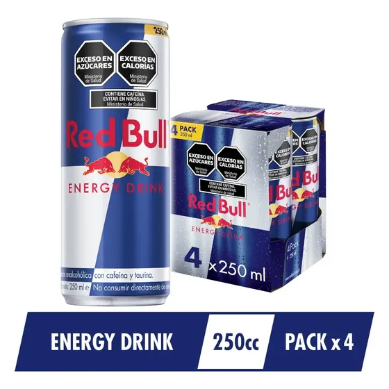 Energizante Red Bull 250ml Pack x 4un