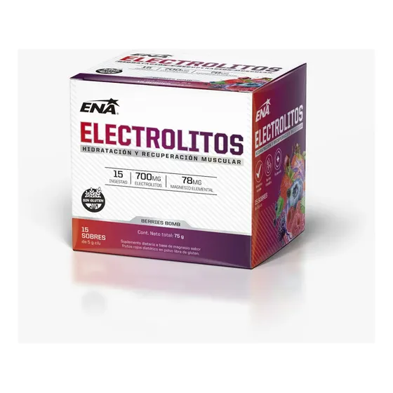 Electrolitos Ena Hidratación Sabor Berries Bomb 15 Sobres