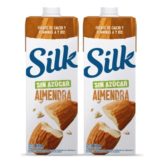 Leche Silk De Almendras Sin Azúcar X 2u Bebida Vegetal