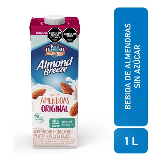 Leche De Almendras Almond Breeze Original Sin Azucar X 1lt
