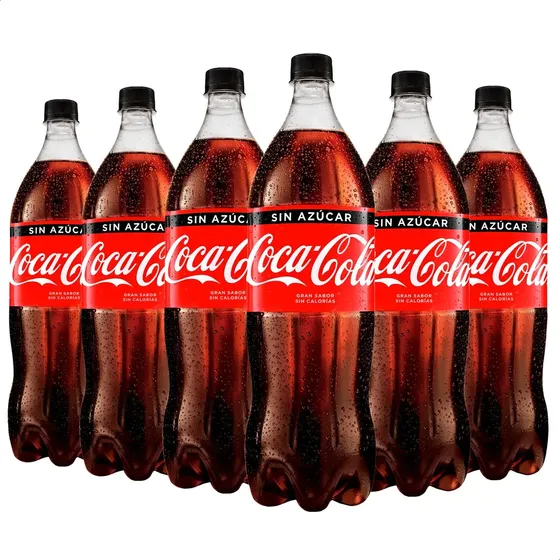 Coca Cola Zero Sin azúcares 1,75 Litros Grande Gaseosa Caja X6 Pack
