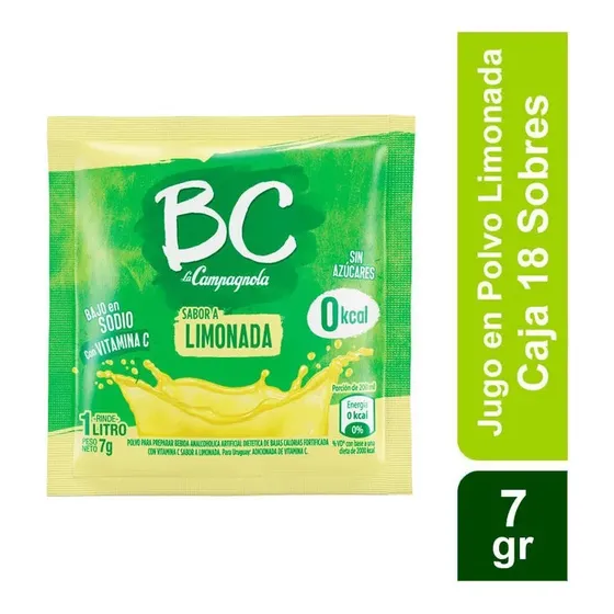 Caja x18 Sobres Jugo en Polvo La Campagnola BC Limonada