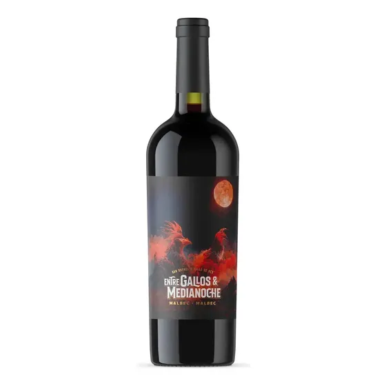 Vino Entre Gallos Y Media Noche Malbec Botella 750 Ml Cimarron Wines