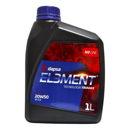 Aceite El3ment 20w50 Lubricante Mineral Para Motor N3 X 1 L