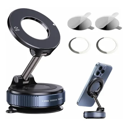 Soporte Magnetico Celular Telefono Auto Ventosa Vacio 360