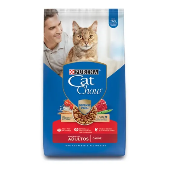 Cat Chow Defense Plus Multiproteína alimento para gato adulto sabor carne en bolsa de 8kg