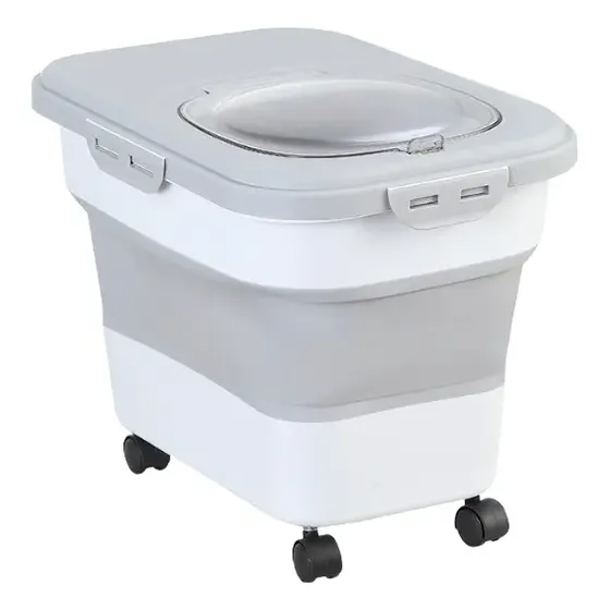 Tacho Contenedor Hermetico Alimento Plegable Ruedas Grande