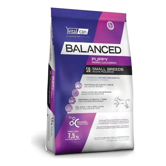 Alimento Balanced para perro cachorro de raza pequeña sabor mix de 7.5 kg