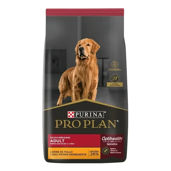Alimento Pro Plan OptiHealth Medium Breed para perro adulto de raza mediana sabor pollo y arroz