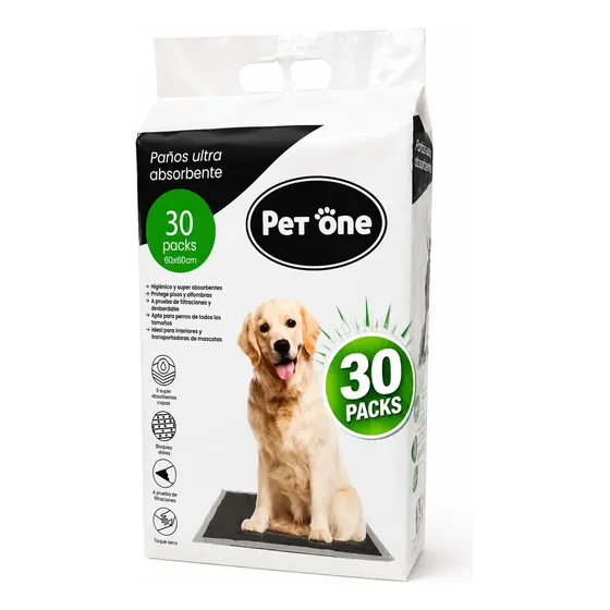 Paños Sanitarios Para Perros Pet One 30 Unidades 60x60