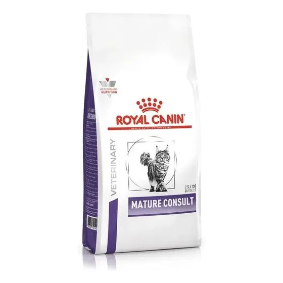 Alimento Royal Canin Veterinary Care Nutrition Mature Consult para gato senior sabor mezcla