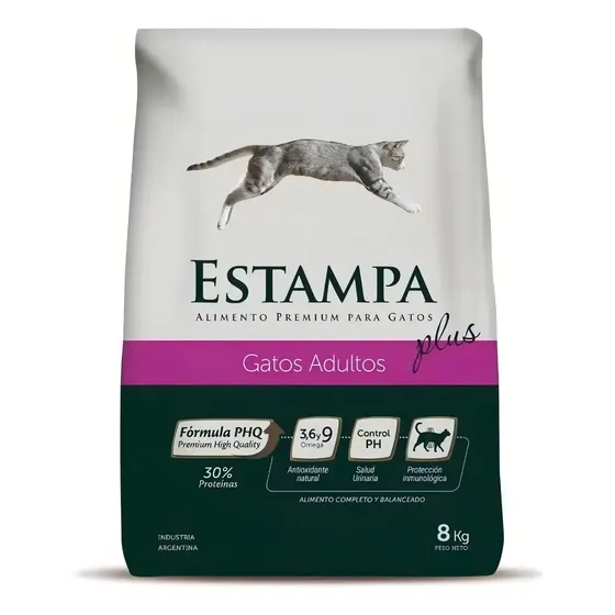Estampa Alimento Seco Gatos Adultos Premium Sabor Mix 8kg