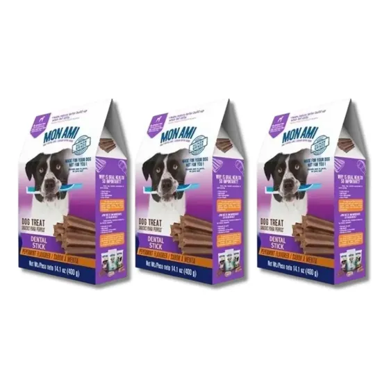 Snack Para Perros Mon Ami Dental Stick 400 Gr M Pack X3