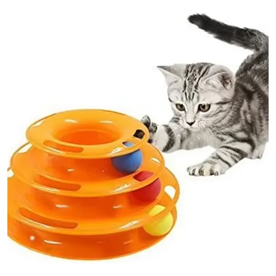 Juguete Para Gatos Torre Interactiva 3 Pisos 3 Pelotas