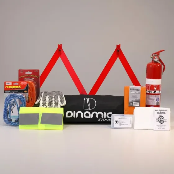 Kit Seguridad Auto 10 En 1 Chaleco Baliza Matafuego Apto Vtv