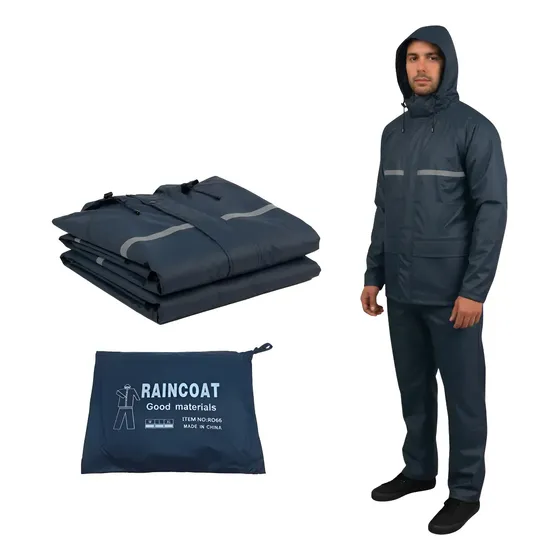 Traje Impermeable Lluvia Moto Con Capucha Reflectivo + Bolso