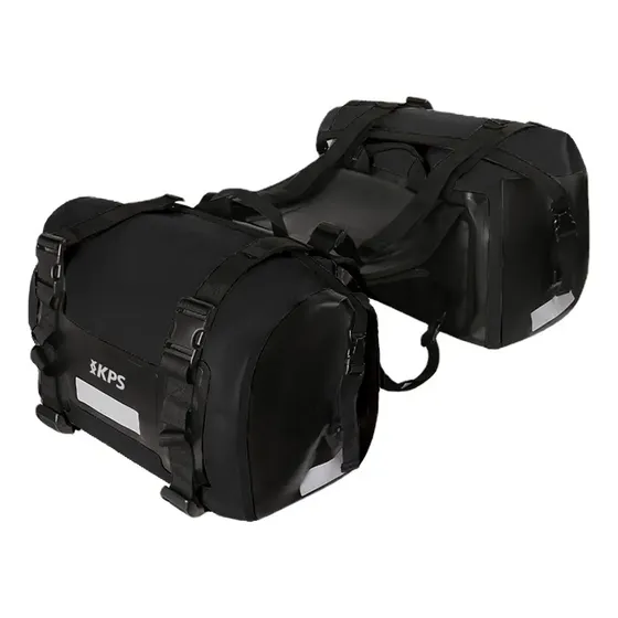 Alforja Moto Estanco Cargo 60 L Reflectiva Correas Premium Color Negro