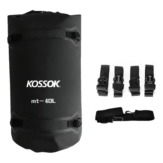 Bolso Estanco Dryon 40 L Moto Viaje Náutica Correas Premium Color Negro