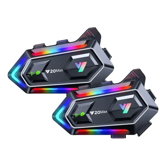 Kit Pack X2 Intercomunicador Para Casco Moto Motolink Y20 Max Impermeable Con Bluetooth
