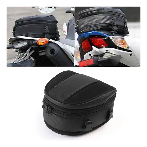 Bolso Maleta Trasera Universal Para Moto Asiento Trasero Equipaje Negro