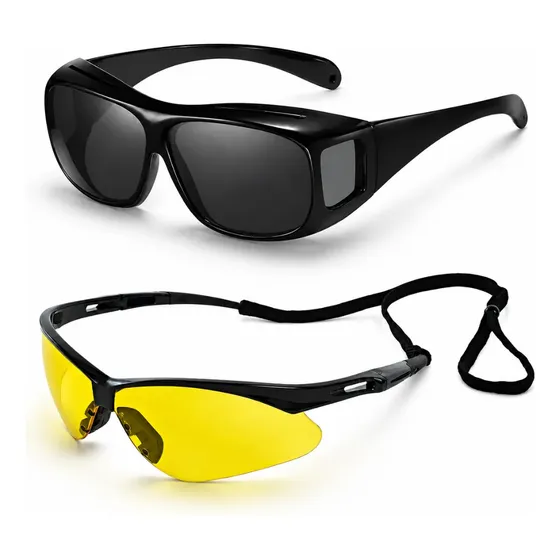 Anteojos Deportivos Amarillo Y Negro Para Manejo Nocturno X2