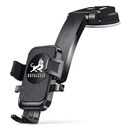 Soporte Celular Auto Ventosa Brazo Extensible Telescopico Negro Bloqueo Automatico Giratorio 360 Parabrisas Tablero Salpicadero Fuerte Agarre Firme Estable Universal
