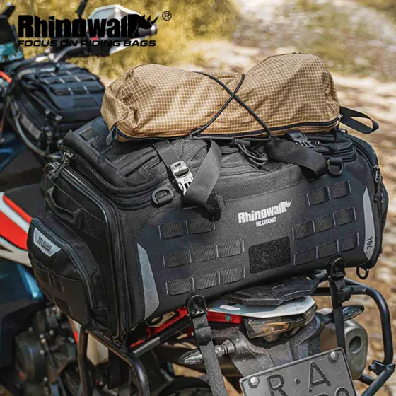 Alforja De Moto Rhinowalk, Impermeable, 70 L, Ampliable