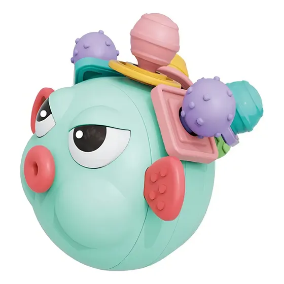 Sonajero Juguete Mordillo Bebe Interactivo Divertido Ruidos Color Pez Globo Diseño Menta