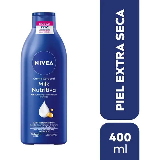 Crema Corporal Nivea Milk Nutritiva Piel Extra Seca 400ml