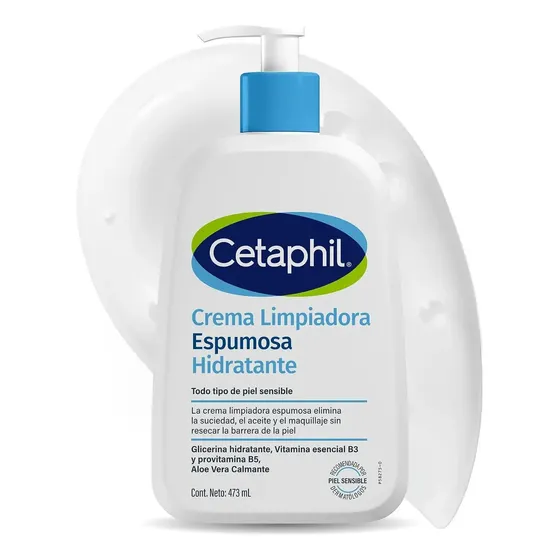 Crema Limpiadora Espumosa Hidratante Cetaphil X 473 Ml Sensible Día/noche