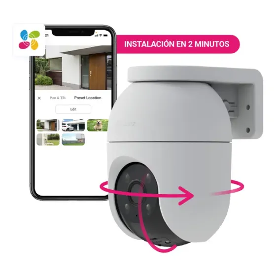 Cámara De Seguridad Wifi Domo Color Full Ezviz C8c 2mp 1080 Blanco