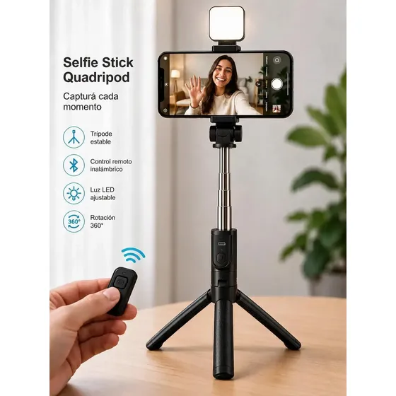 Selfie Stick Luz Control Remoto Tripode Palo Extensible