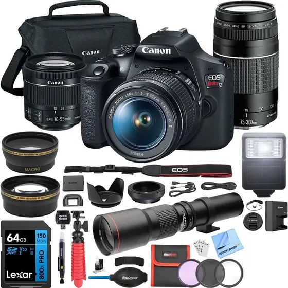 Cámara Digital Canon Eos Rebel T7 Con Accesorios