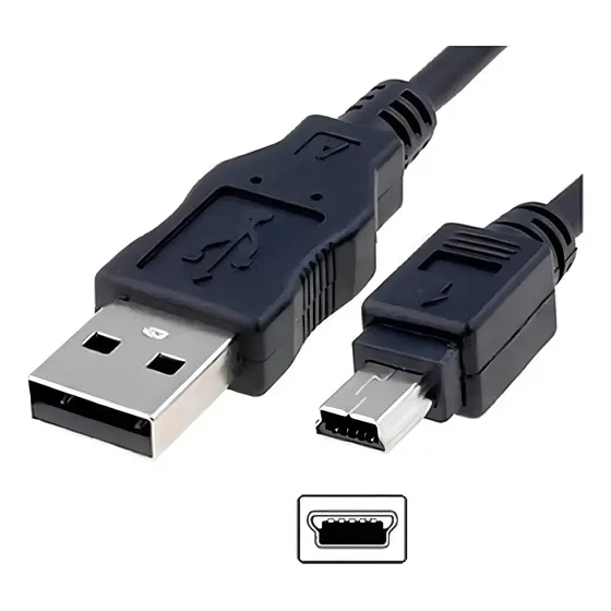 Cable Usb A Mini Usb Cargador Camara De Fotos Celular 2 Mts Color Negro