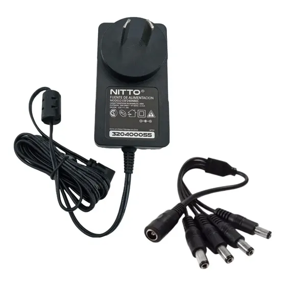 Fuente 12v 4amp Tipo Cargador + Divisor 1 A 4 Para Camara