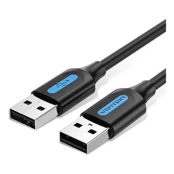 Cable USB Vention - 2 Metros - 480 Mbps 2a - USB Macho 2.0 Tipo A - Color Negro PVC - Para Disco Rigido / Carry Disk / Impresora Teclado PC Notebook / Cargador Celular / Camara / Tablet - COJBH