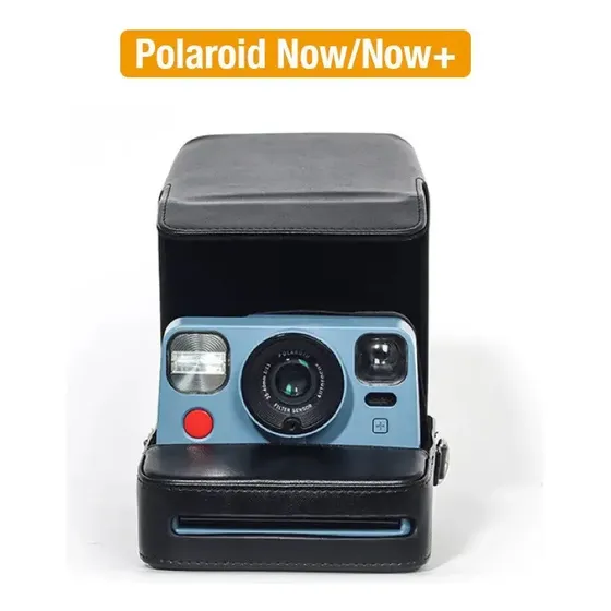 Funda De Cuero Polaroid Now/now+ Bolsa Protectora Cámara Negro