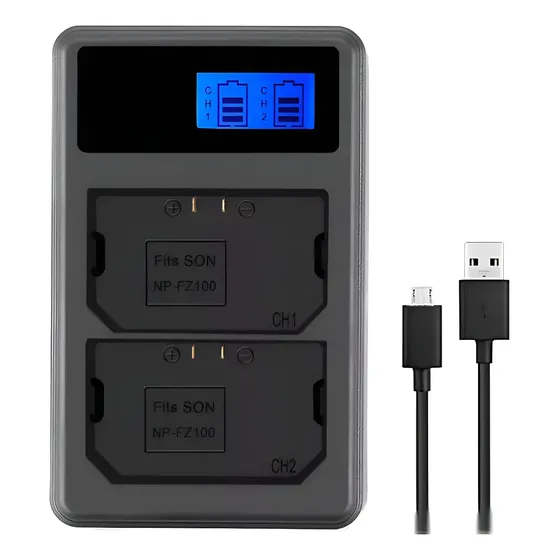 Cargador Usb Dual De Baterías Np-fz100 Para Sony A7iii/r A9