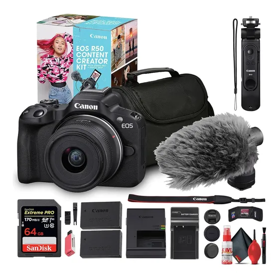 Kit Cámara Mirrorless Negra Con Lente 18 45mm Y Accesorios