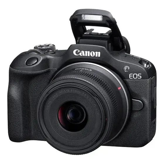 Canon Camera eos r100 kit 18 45mm f 4.5-6.3 is stm color negro