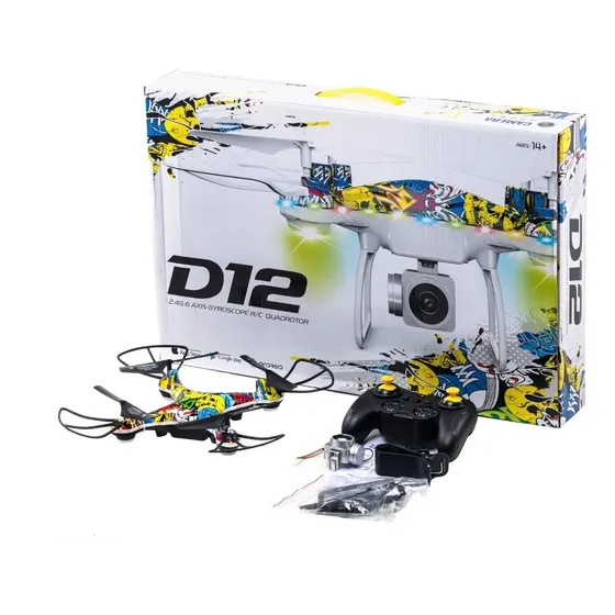 Drone Ditron SK-DRON2 WiFi con Cámara HD Resolución 12min Vuelo 2GHz Negro