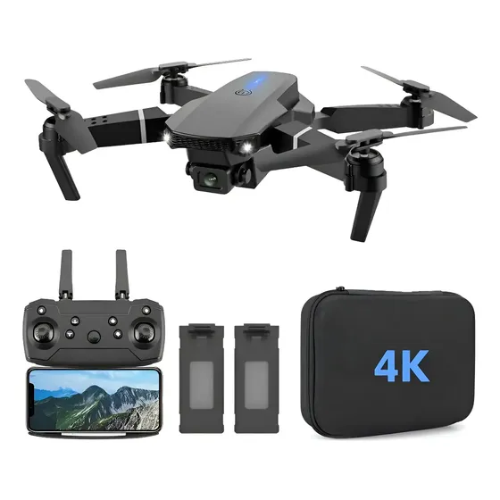 Drone E88 Pro Camara 4k Plegable Con Funda Y 2 Baterias