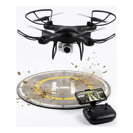 Drone Con Camara Transmite En Vivo Celular LIBERCAM SKY-4 Wifi Control Color Negro