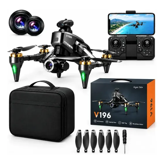 Dron Plegable Doble Cámara 8k Wifi Evita Obstaculos Estuche