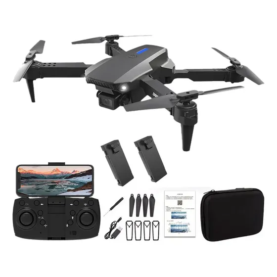 Mini Drone Lsrc E88 Plegable Con Cámara Hd Y 2 Baterías Negro Maisonnova