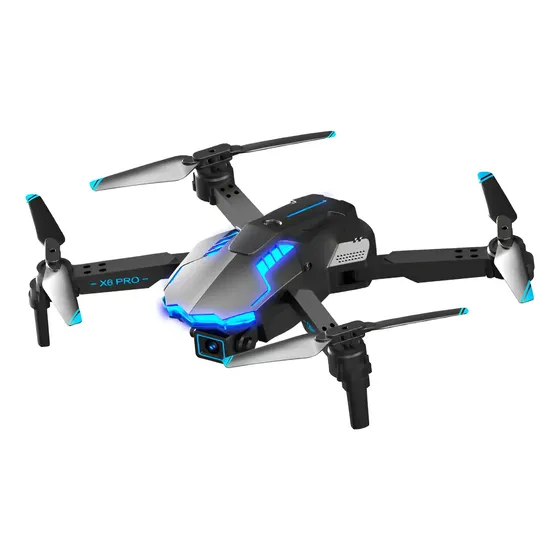 Drone Toys-Sky X6 Pro Mini Plegable 720P WiFi Giroscopio 6 Ejes 100m Negro