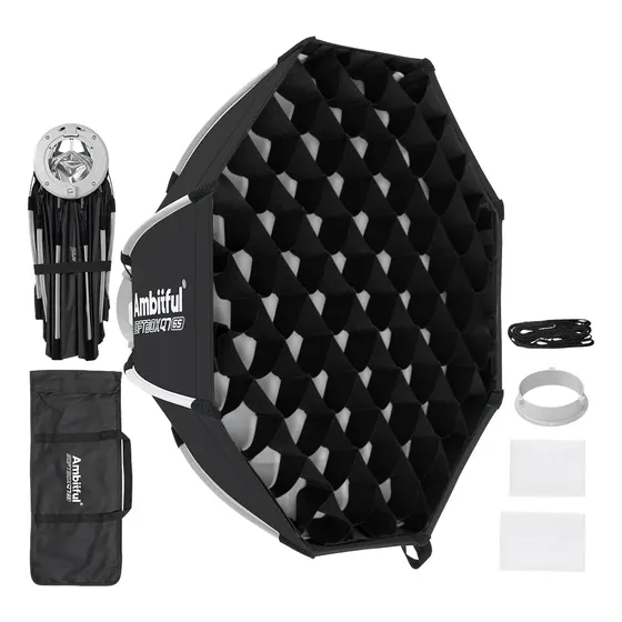 Softbox Ambitful Q7 65cm Con Montaje Bowens + Rejilla
